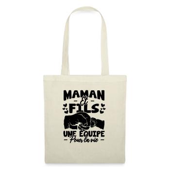 Maman et Fils une équipe pour la vie - Sac en tissu - nature - Devant