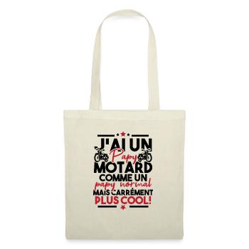J ai un papy motard comme un papy normal - Sac en tissu - nature - Devant