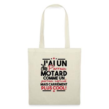 J ai un parrain motard comme un parrain normal - Sac en tissu - nature - Devant