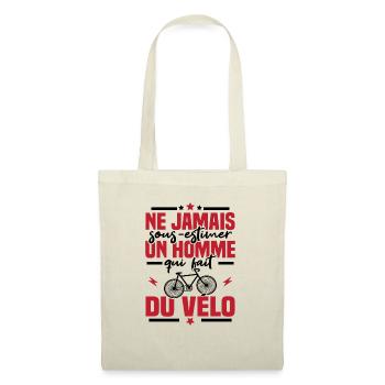Ne jamais sous-estimer un homme qui fait du vélo - Sac en tissu - nature - Devant