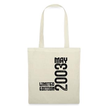 Geschenk Mai 2003. Jubiläum Mai 2003. Mai 2003. - Stoffbeutel - Natur - Vorne