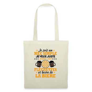 Je veux juste jouer aux fléchettes et bière - Sac en tissu - nature - Devant