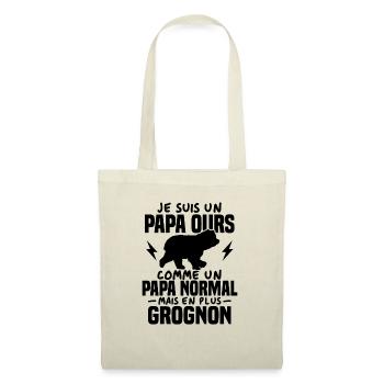 Je suis un papa ours comme un papa normal cadeau - Sac en tissu - nature - Devant