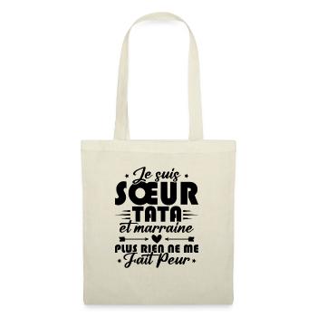 Sœur Tata et Marraine - Sac en tissu - nature - Devant