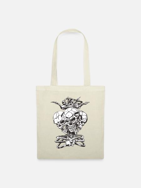 Skull-Skelett-King-Krone - Stoffbeutel - Natur