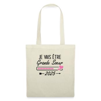 Je Vais Être Grande Sœur 2025 - Sac en tissu - nature - Devant