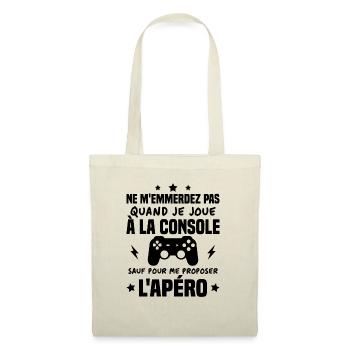 Quand je joue à la console Humour Cadeau - Sac en tissu - nature - Devant