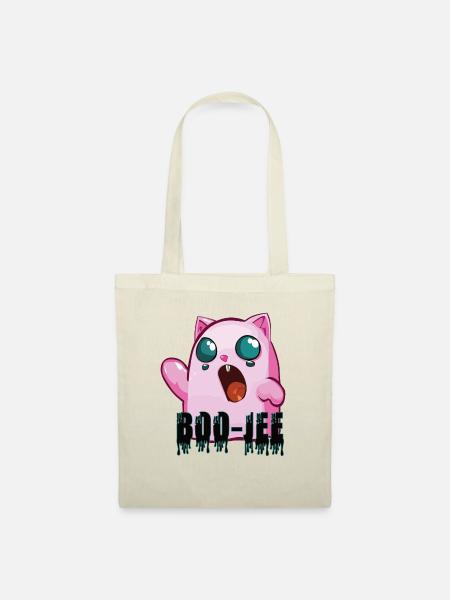 Boo-jee Katze Gespenst pink - Stoffbeutel - Natur