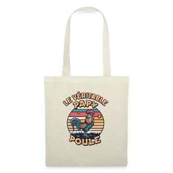 Papy Poule Humour Cadeau Fête Des Grands Pères - Sac en tissu - nature - Devant