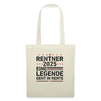 Rentner 2025 eine legende geht in rente - Stoffbeutel - Natur - Vorne