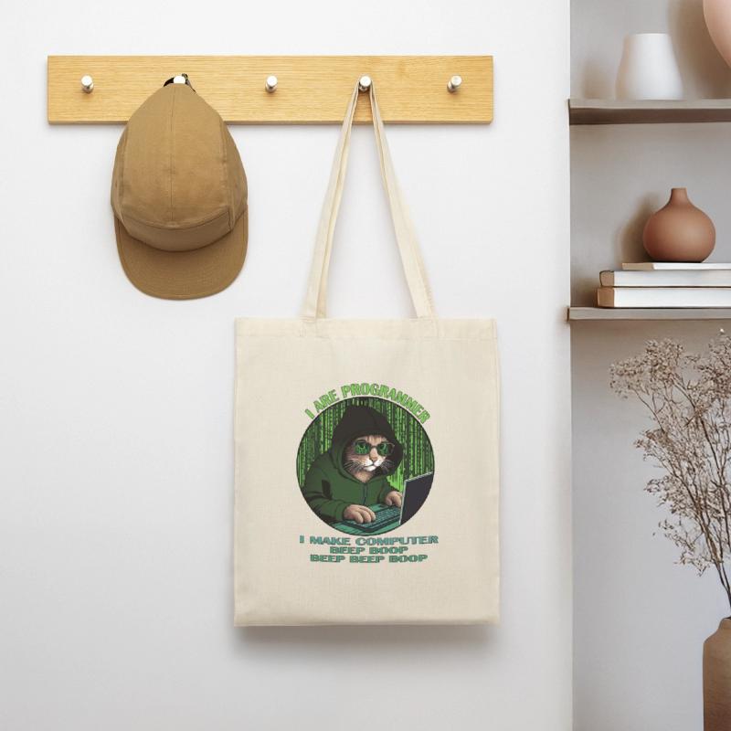 Je suis programmeur, vert, programmateur chat Sac en tissu