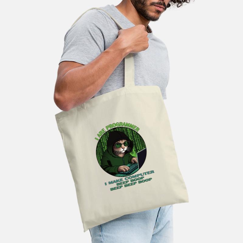 Je suis programmeur, vert, programmateur chat Sac en tissu