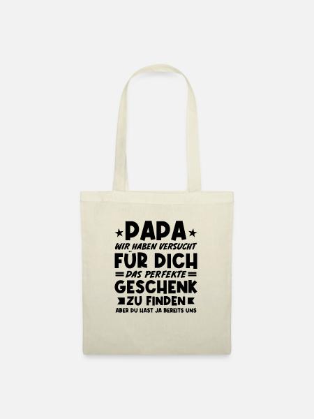 Papa Vater Dad Geschenk Geburtstag und Weihnachten - Stoffbeutel - Natur