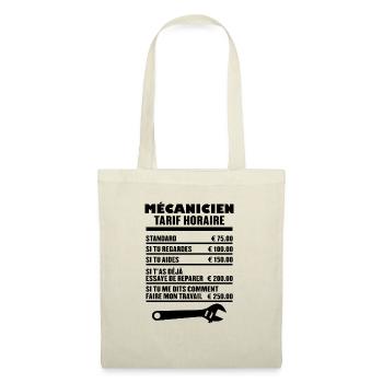 Mécanicien Tarif Horaire - Sac en tissu - nature - Devant