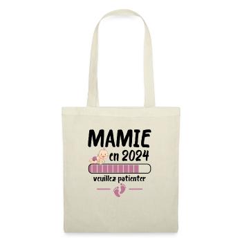 Cadeau Mamie Annonce Grossesse Grand Mère 2024 - Sac en tissu - nature - Devant