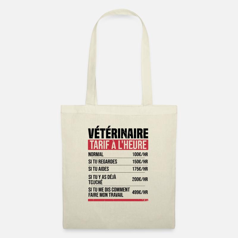 Tierarzt Stundensatz Humor Geschenkidee - Stoffbeutel - Natur