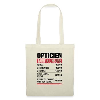 Optiker Stundensatz Geschenkidee Humor - Stoffbeutel - Natur - Vorne