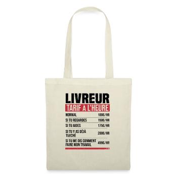 Lieferbote Stundensatz Humor Geschenkidee - Stoffbeutel - Natur - Vorne
