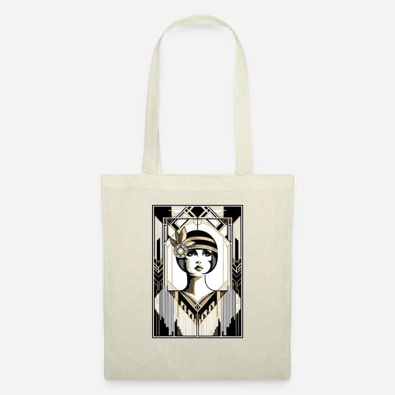 Elegante Flapper der 1920er - Stoffbeutel - Natur