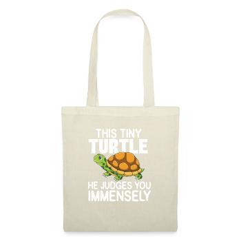 Cette petite tortue Il vous juge énormément - Sac en tissu - nature - Devant