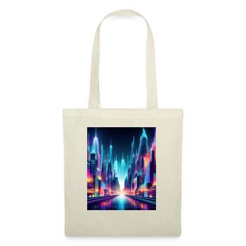 Futuristic Neon Cityscape – Vibrant Cyberpunk Art - Tote Bag - nature - Front