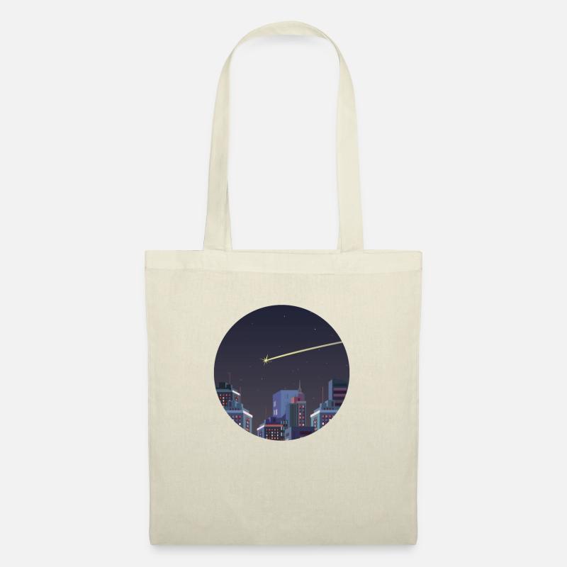 Sternschnuppe Geschenk Silhouette Skyline Himmel - Stoffbeutel - Natur