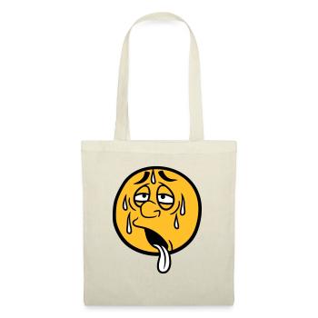 cercle de dessin animé visage dessin animé rond soleil épuisé - Sac en tissu - nature - Devant
