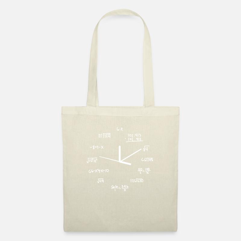 Math Design Clock - Stoffbeutel - Natur