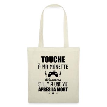 Touche a ma manette, console, geek, gaming, nerd - Sac en tissu - nature - Devant