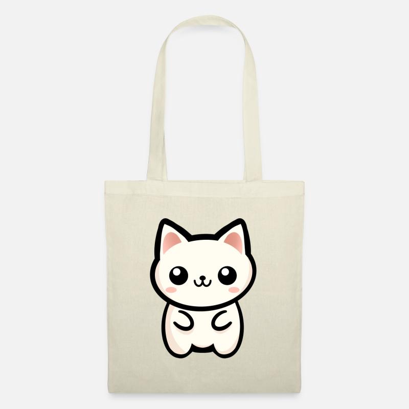Kawaii Katze - Stoffbeutel - Natur
