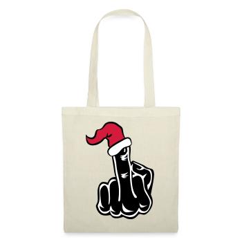 Stinkefinger Fuck Xmas Christmas - Stoffbeutel - Natur - Vorne