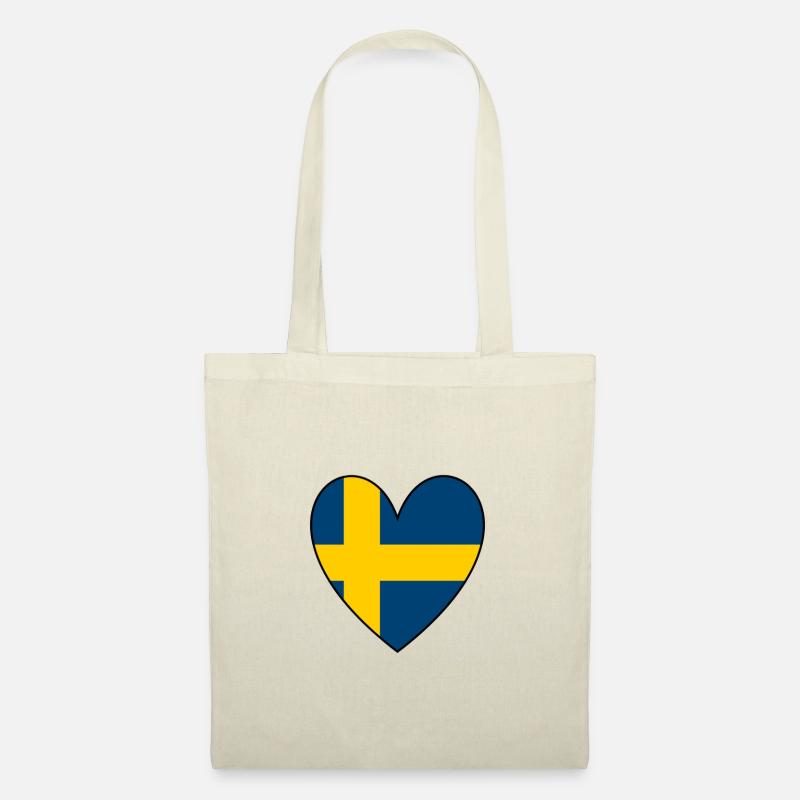 Schweden Herz - Stoffbeutel - Natur