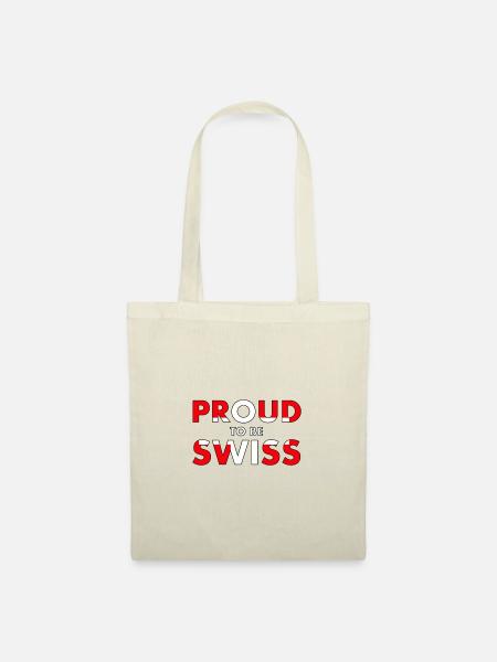 Proud to be Swiss Flagge Schweiz Stolz Lustig - Stoffbeutel - Natur