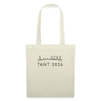Tante 2026 Battement de cœur Grossesse Suédois - Sac en tissu - nature - Devant