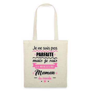 pas parfaite maman, cadeau fête des mères - Sac en tissu - nature - Devant