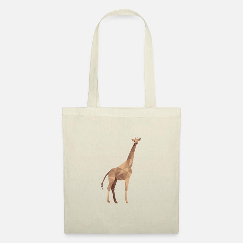 Giraffe Afrika Wildnis Savanne Polygon Geschenk - Stoffbeutel - Natur
