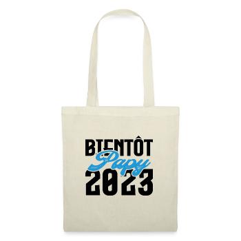 Cadeau Annonce grossesse bientôt Papy 2023. - Sac en tissu - nature - Devant