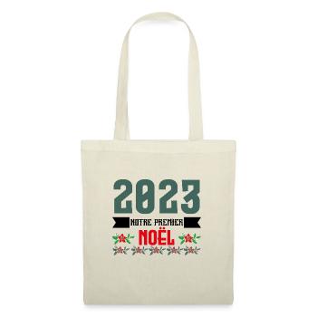 Notre premier Noël 2023 - Sac en tissu - nature - Devant