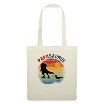 Papasaurus 1 Kid - Coucher de soleil rétro vintage - Sac en tissu - nature - Devant