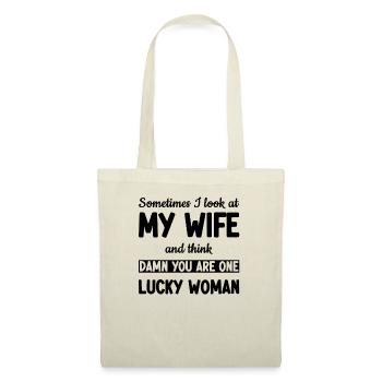 Ma femme est une femme chanceuse - Drôle - Sac en tissu - nature - Devant