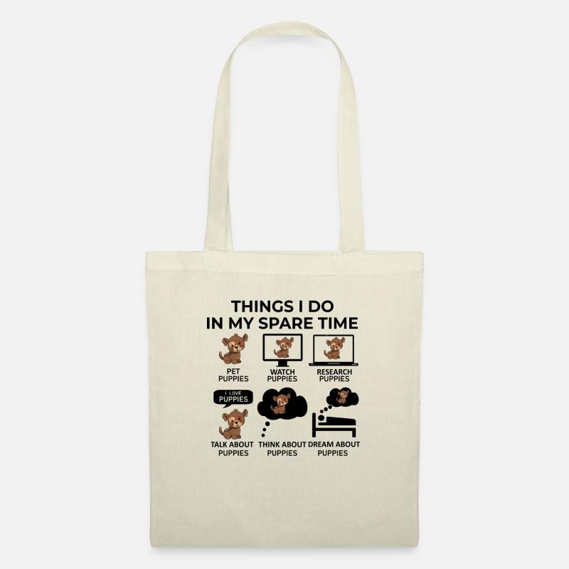 Choses que je fais pendant mon temps libre - Chiots - Sac en tissu - nature