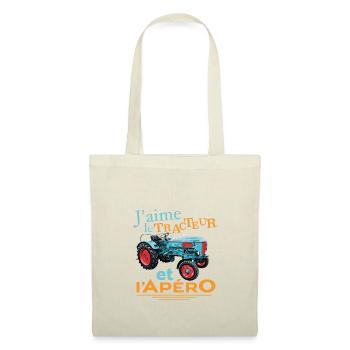 J'aime le tracteur et l'apero - Sac en tissu - nature - Devant