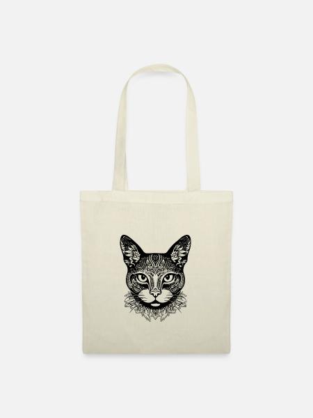 Katze Katzen Kätzchen Katzendame - Stoffbeutel - Natur