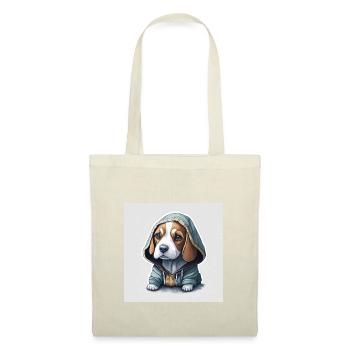 Beagle im Hoodie - Stoffbeutel - Natur - Vorne
