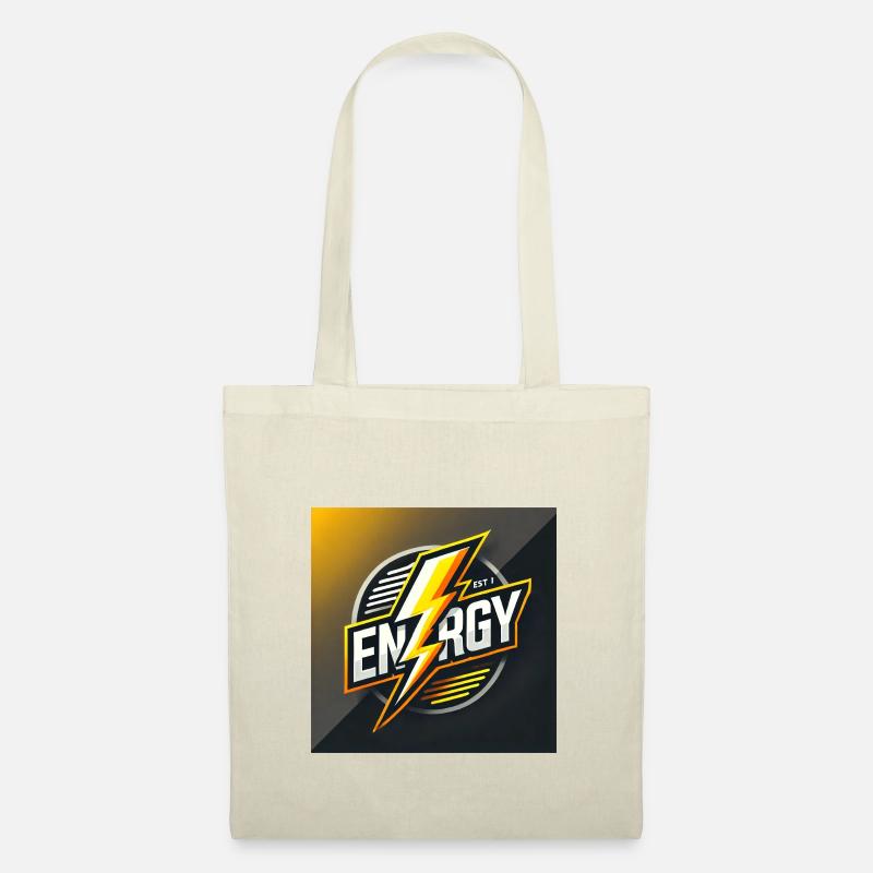 Energy: Dynamisches Design mit Blitz - Stoffbeutel - Natur