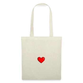 Minimalistisches Valentinsherz – Pure Liebe - Stoffbeutel - Natur - Vorne