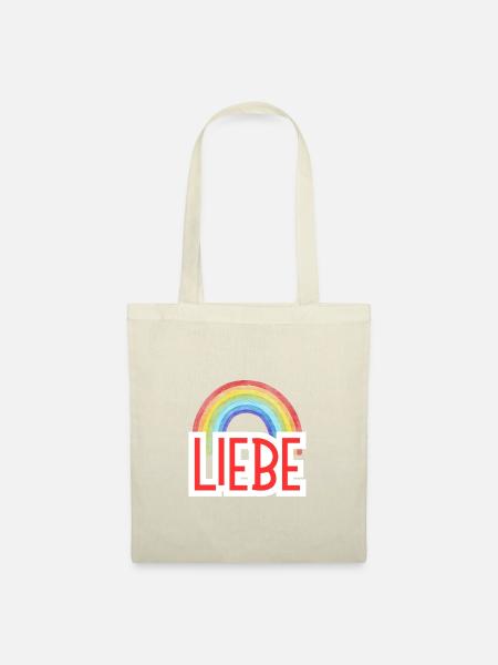 LIEBE + REGENBOGEN - Stoffbeutel - Natur