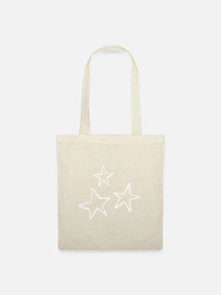 Sterne Motiv Design Selbst Gestalten Geschenk - Stoffbeutel - Natur