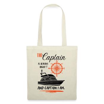 Captain Gift / Le capitaine a toujours raison... - Sac en tissu - nature - Devant