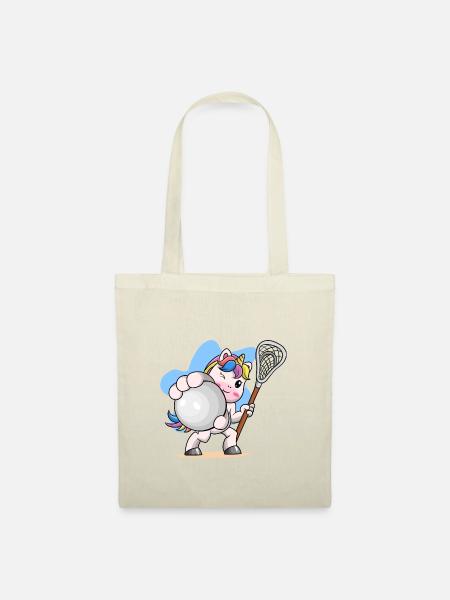 Lacrosse Sport Sportart Einhorn I Geschenk - Stoffbeutel - Natur